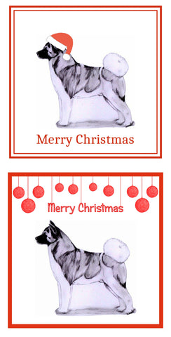 Akita Christmas Cards Pack of 6