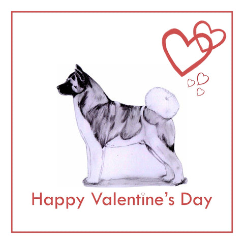 Akita Valentine's Day Card PERSONALISATION AVAILABLE