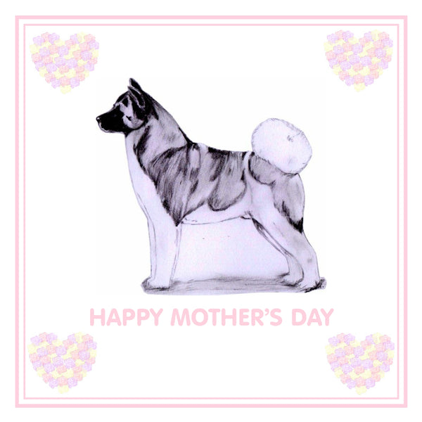 Akita Mother's Day Card PERSONALISATION AVAILABLE