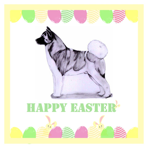 Akita Easter Card 1 Card or Pack of 3 Cards