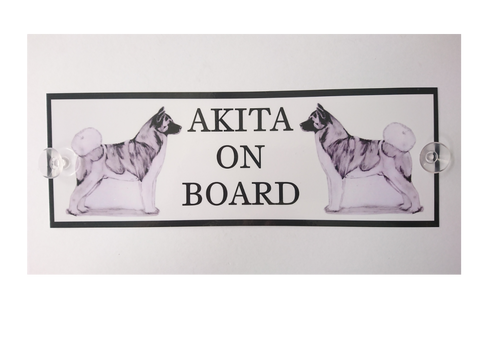 Akita On Board Car Sign