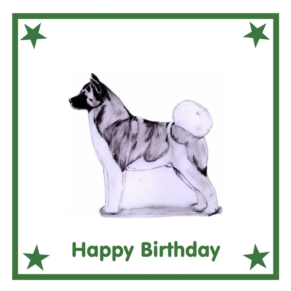 Akita Greeting Card Choice of 6 Designs BIRTHDAY, THINKING OF YOU, BLANK