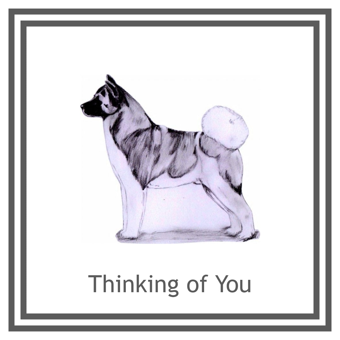 Akita Greeting Card Choice of 6 Designs BIRTHDAY, THINKING OF YOU, BLANK
