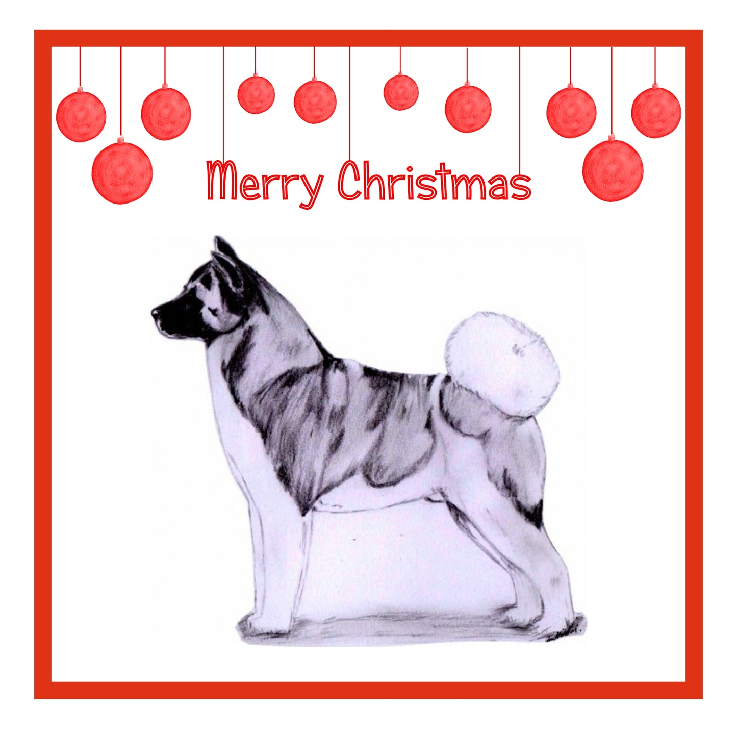 Akita Christmas Cards Pack of 6
