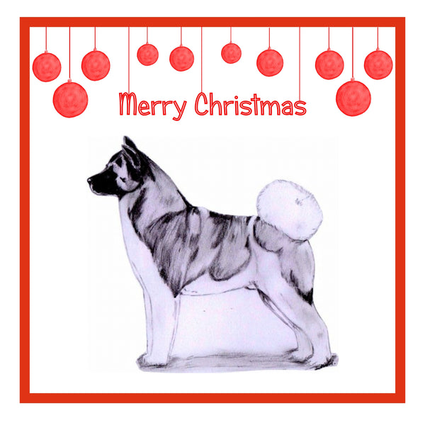 Akita Christmas Cards Pack of 6