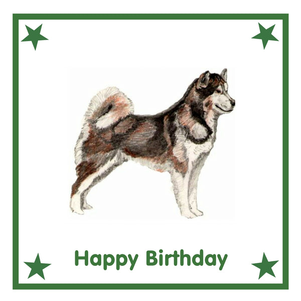 Alaskan Malamute Greeting Card Choice of 6 Designs BIRTHDAY, THINKING OF YOU, BLANK