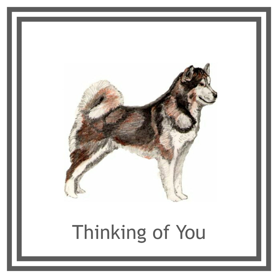 Alaskan Malamute Greeting Card Choice of 6 Designs BIRTHDAY, THINKING OF YOU, BLANK