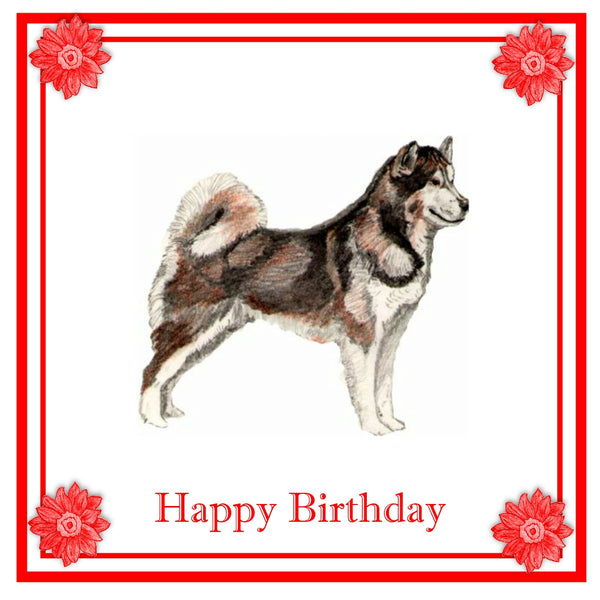 Alaskan Malamute Greeting Card Choice of 6 Designs BIRTHDAY, THINKING OF YOU, BLANK