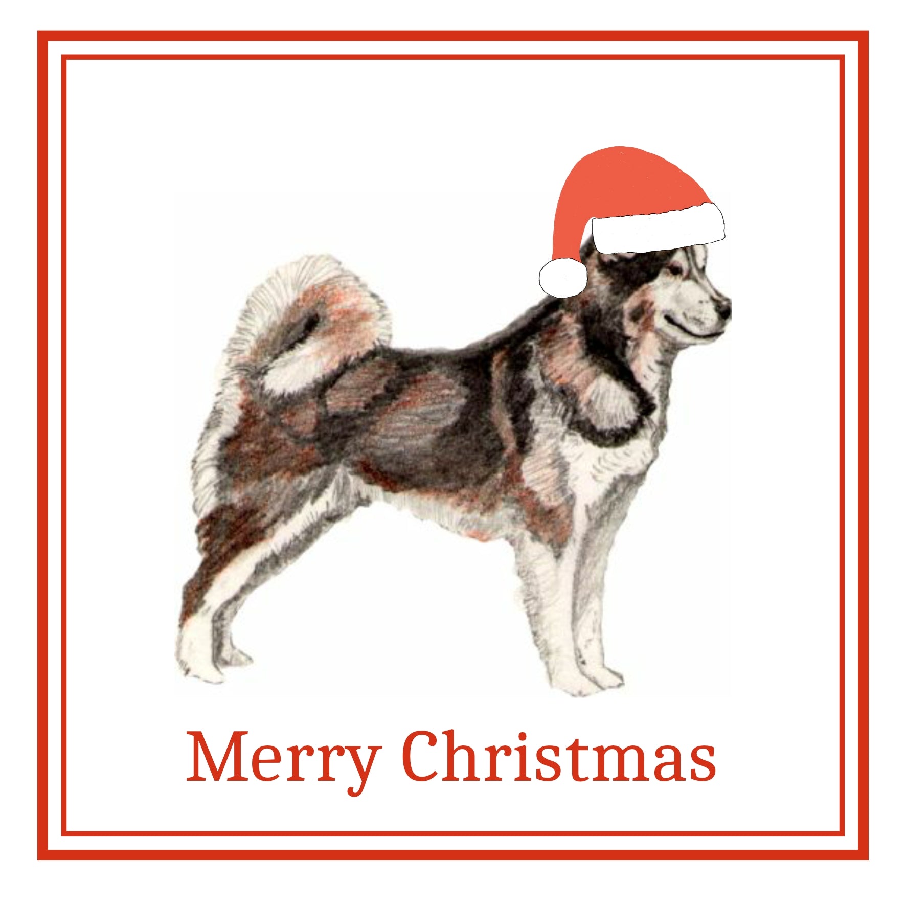 Alaskan Malamute Christmas Cards Pack of 6