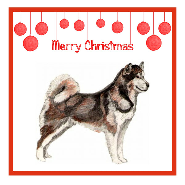 Alaskan Malamute Christmas Cards Pack of 6