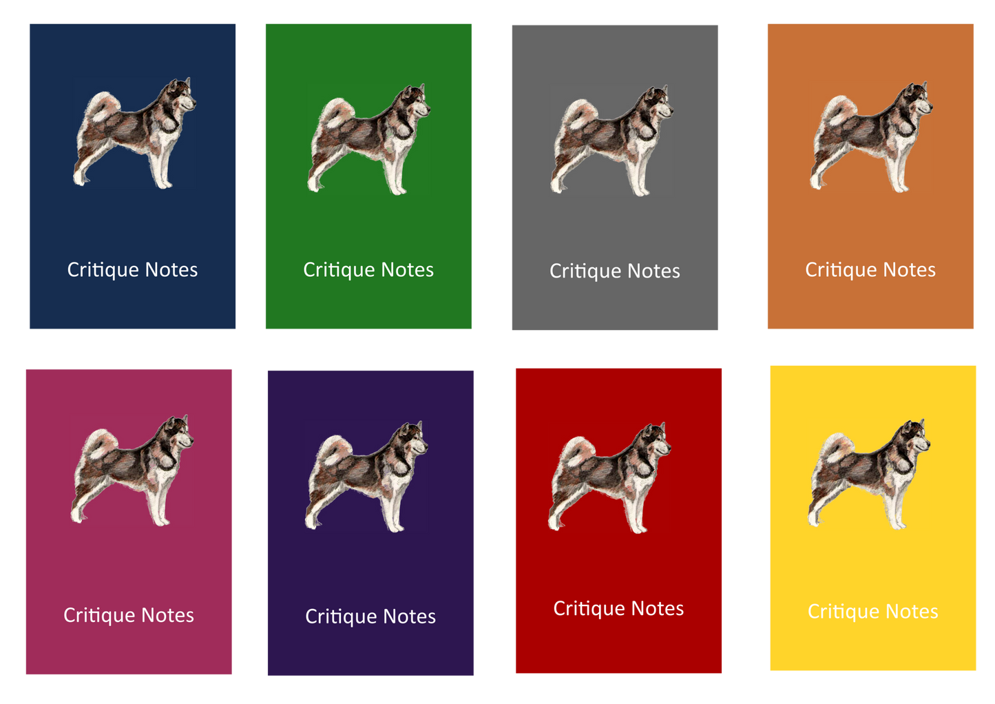 Alaskan Malamute Dog Show Judging Critique Notes Book A5