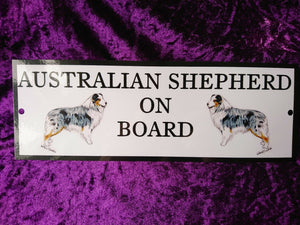 Australian Shepherd On Board Car Sign