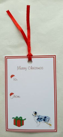 Australian Shepherd Christmas Gift Tags Pack of 8