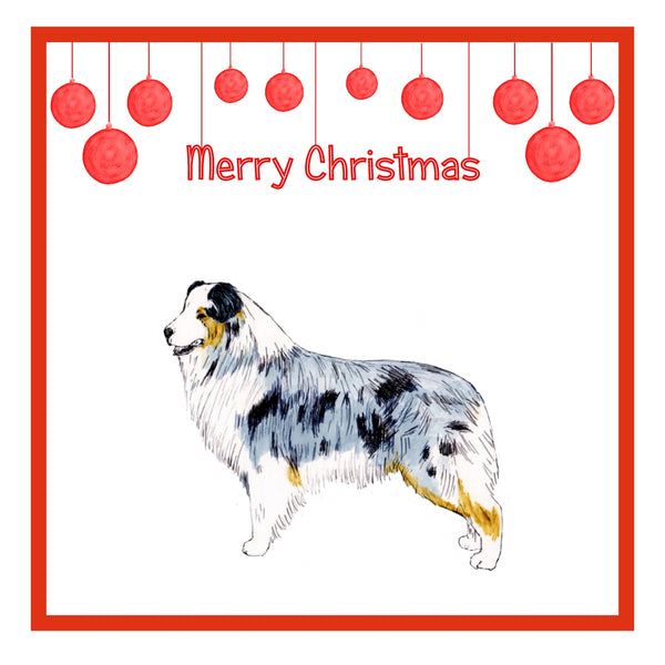 Australian Shepherd Christmas Cards Pack of 6