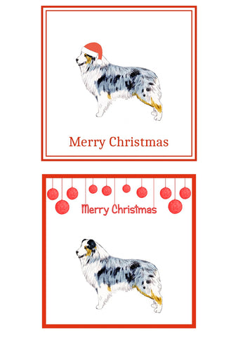 Australian Shepherd Christmas Cards Pack of 6