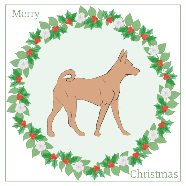 Basenji Christmas Card Choice of 3 Card Designs Single or Multi Pack