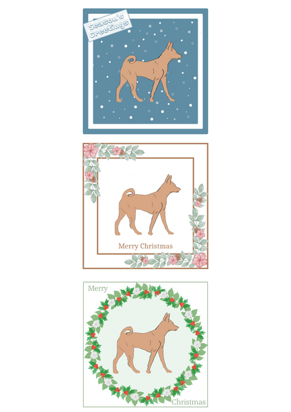 Basenji Christmas Card Choice of 3 Card Designs Single or Multi Pack