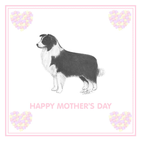 Border Collie Mother's Day Card PERSONALISATION AVAILABLE