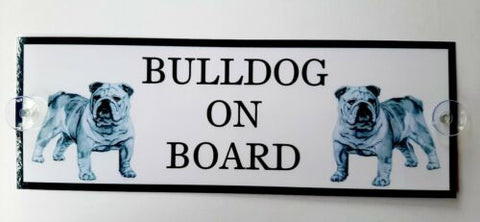 Bulldog On Board Car Sign