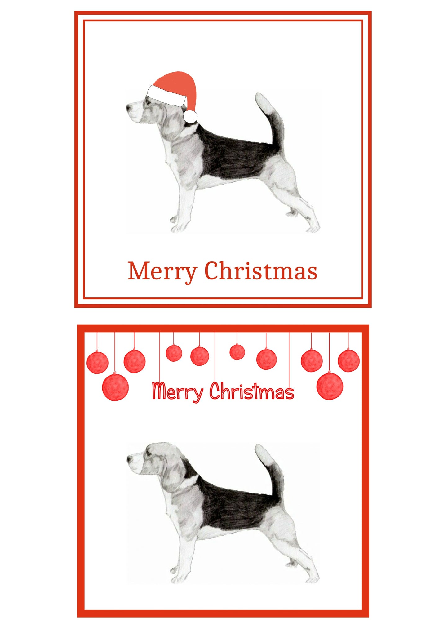 Beagle Christmas Cards Pack of 6