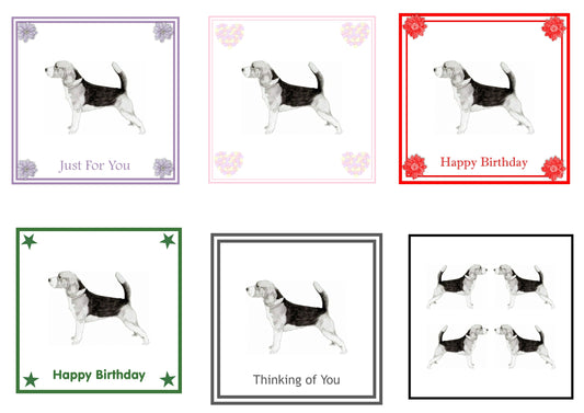 Beagle Greeting Card Choice of 6 Designs BIRTHDAY, THINKING OF YOU, BLANK