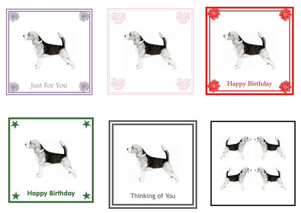 Beagle Greeting Card Choice of 6 Designs BIRTHDAY, THINKING OF YOU, BLANK