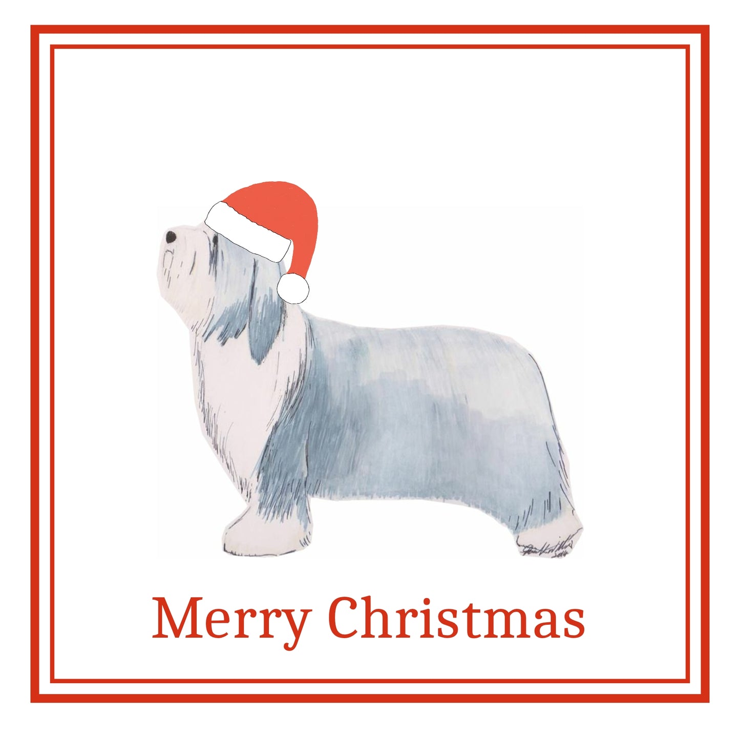 Bearded Collie Christmas Cards Pack of 6