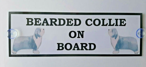 Bearded Collie On Board Car Sign