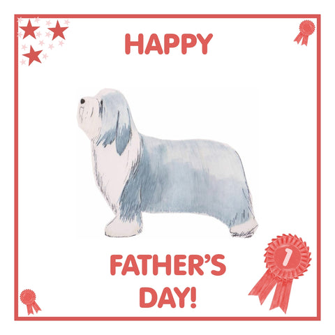 Bearded Collie Father's Day Card PERSONALISATION AVAILABLE