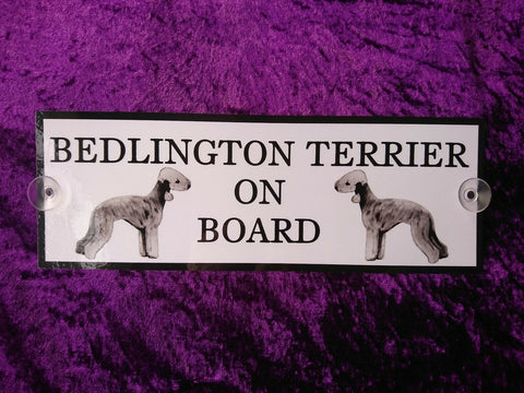 Bedlington Terrier On Board Car Sign