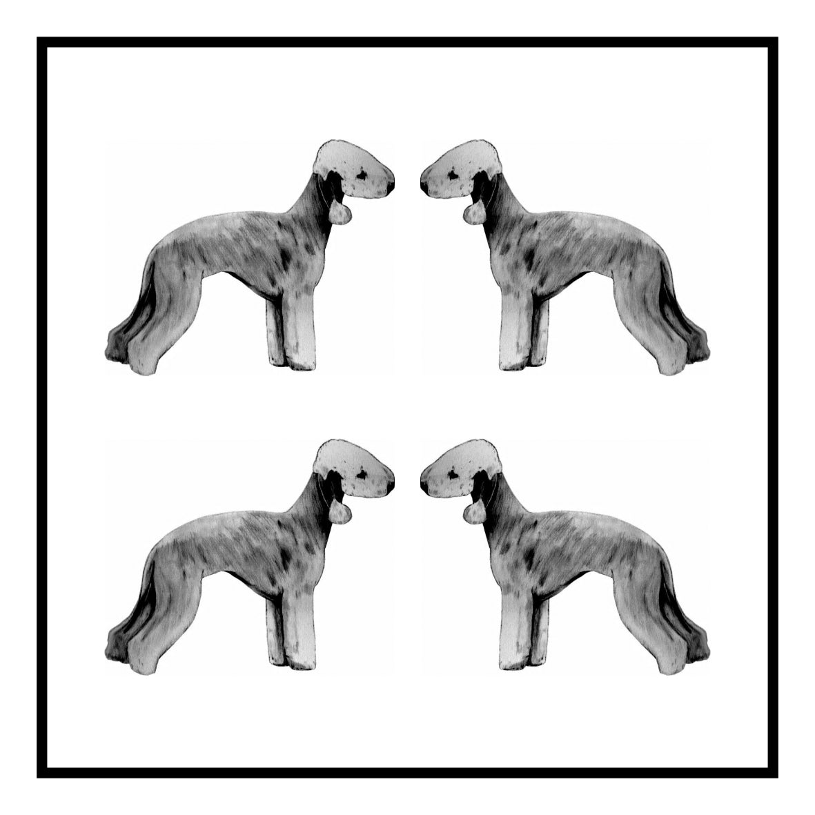 Bedlington Terrier Greeting Card Choice of 6 Designs BIRTHDAY, THINKING OF YOU, BLANK