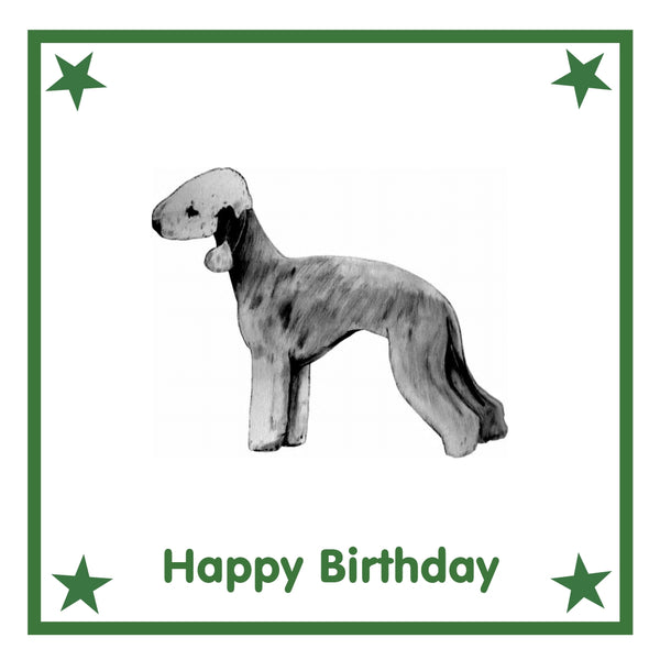 Bedlington Terrier Greeting Card Choice of 6 Designs BIRTHDAY, THINKING OF YOU, BLANK