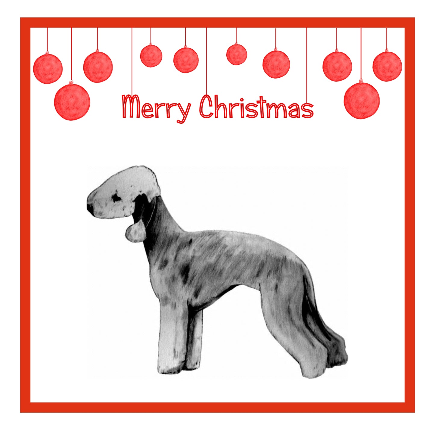 Bedlington Terrier Christmas Cards Pack of 6