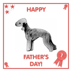 Bedlington Terrier Father's Day Card PERSONALISATION AVAILABLE