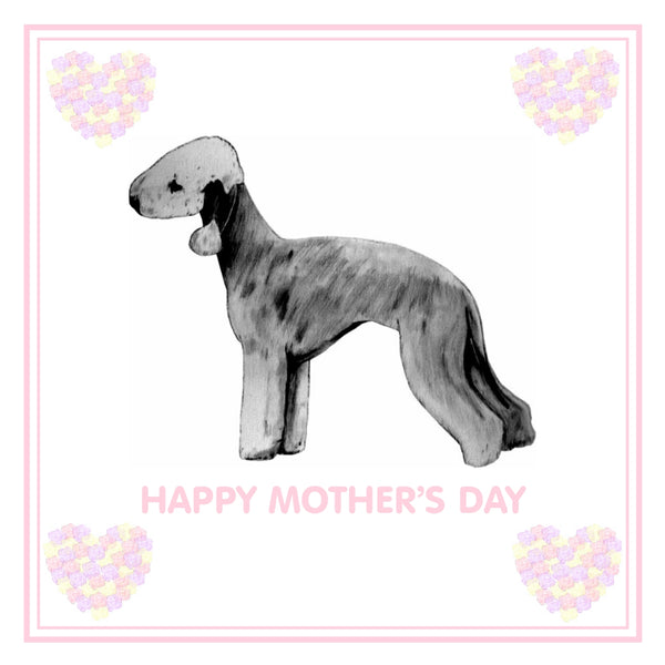 Bedlington Terrier Mother's Day Card PERSONALISATION AVAILABLE