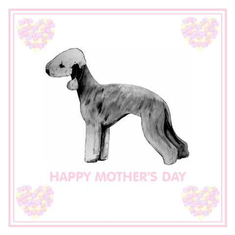 Bedlington Terrier Mother's Day Card PERSONALISATION AVAILABLE