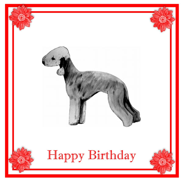 Bedlington Terrier Greeting Card Choice of 6 Designs BIRTHDAY, THINKING OF YOU, BLANK