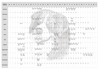 Bernese Mountain Dog Dog Show 2022 Year Planner A4
