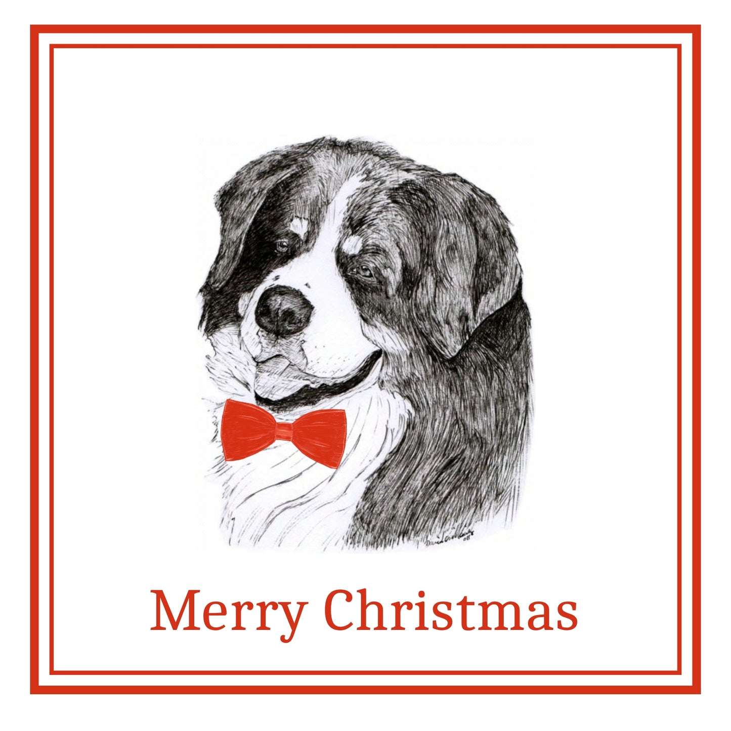 Bernese Mountain Dog Christmas Cards Pack of 6