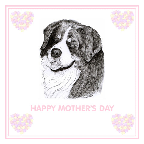 Bernese Mountain Dog Mother's Day Card PERSONALISATION AVAILABLE