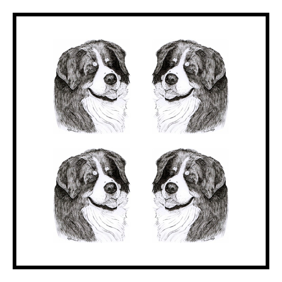 Bernese Mountain dog Greeting Card Choice of 6 Designs BIRTHDAY, THINKING OF YOU, BLANK