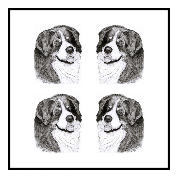 Bernese Mountain dog Greeting Card Choice of 6 Designs BIRTHDAY, THINKING OF YOU, BLANK