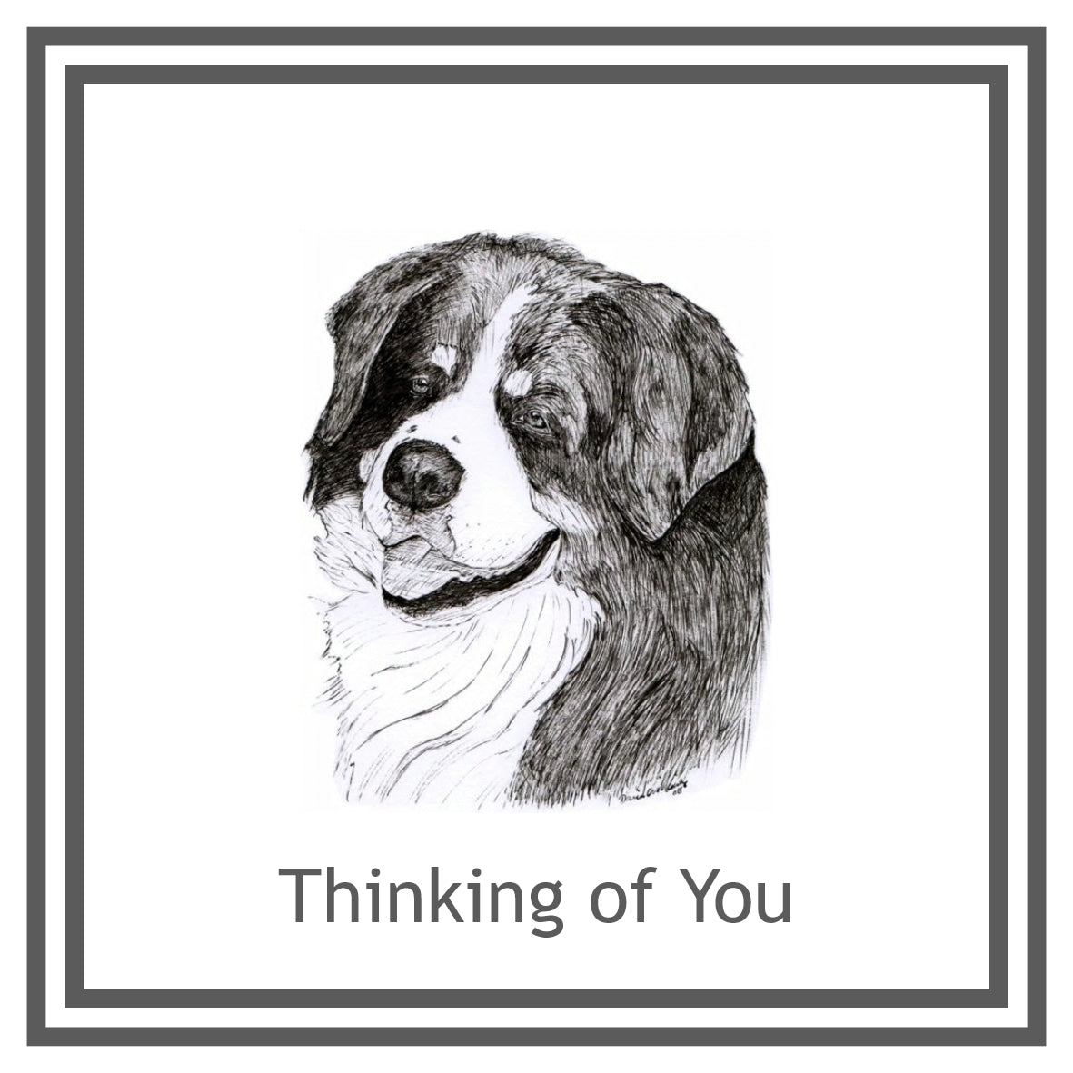 Bernese Mountain dog Greeting Card Choice of 6 Designs BIRTHDAY, THINKING OF YOU, BLANK