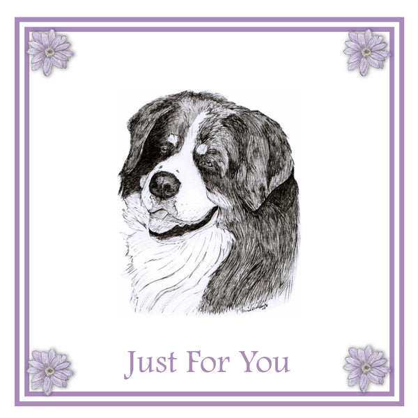 Bernese Mountain dog Greeting Card Choice of 6 Designs BIRTHDAY, THINKING OF YOU, BLANK