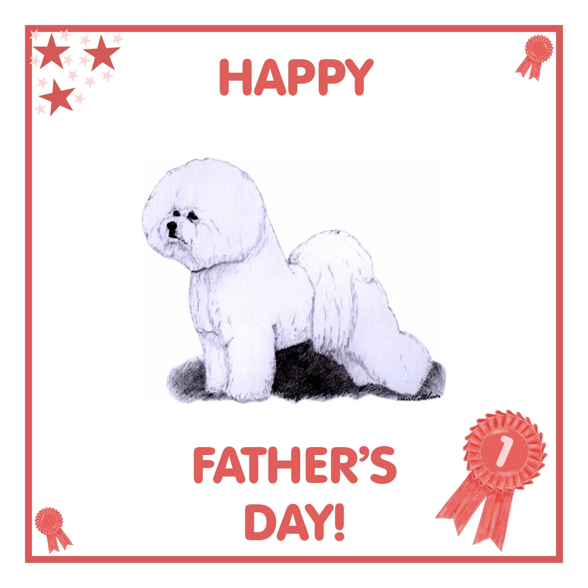 Bichon Father's Day Card PERSONALISATION AVAILABLE