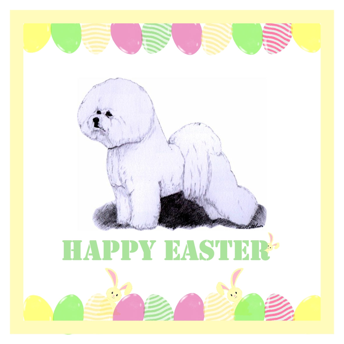 Bichon Easter Card 1 Card or Pack of 3 Cards