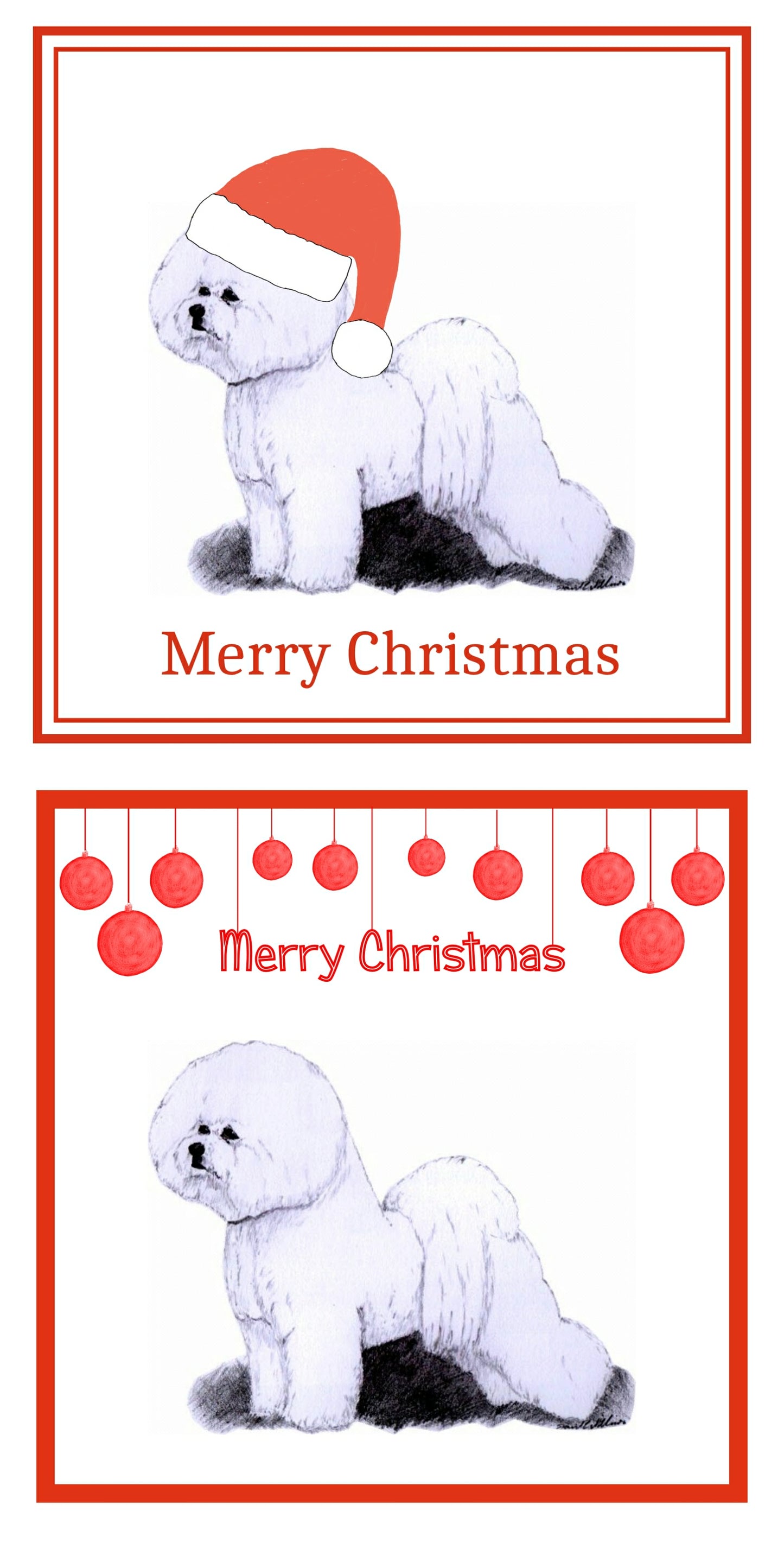 Bichon Christmas Cards Pack of 6