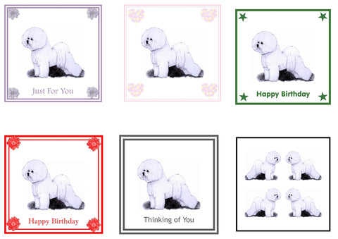 Bichon Frise Greeting Card Choice of 6 Designs BIRTHDAY, THINKING OF YOU, BLANK