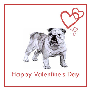 Bulldog Valentine's Day Card PERSONALISATION AVAILABLE