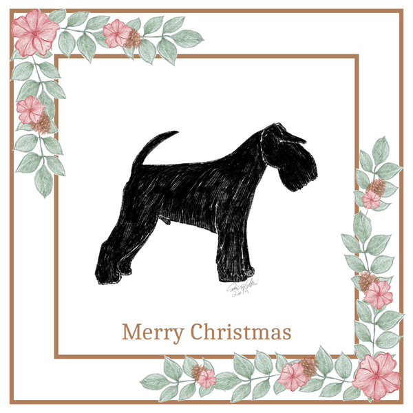 Black Schnauzer Christmas Card Choice of 3 Card Designs Single or Multi Pack